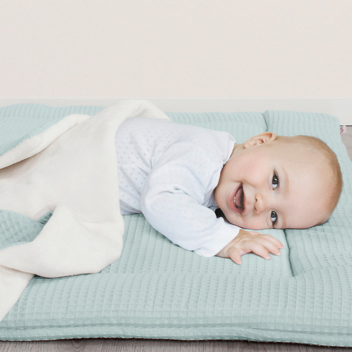 KRABBELDECKE 100/75 cm  - Pastellblau, Basics, Textil (100/75cm) - Babybay