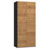 DREHTÜRENSCHRANK 102/220/59 cm,  in Schwarz, Wildeiche, 2-türig  - Wildeiche/Silberfarben, Design, Holz/Holzwerkstoff (102/220/59cm) - Jutzler