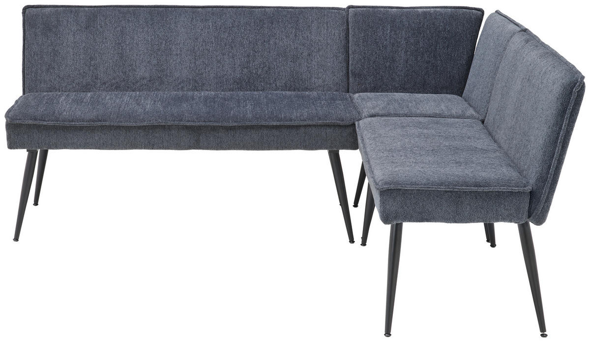 ECKBANK in Metall, Textil Grau  - Schwarz/Grau, Lifestyle, Textil/Metall (195/157cm) - MID.YOU