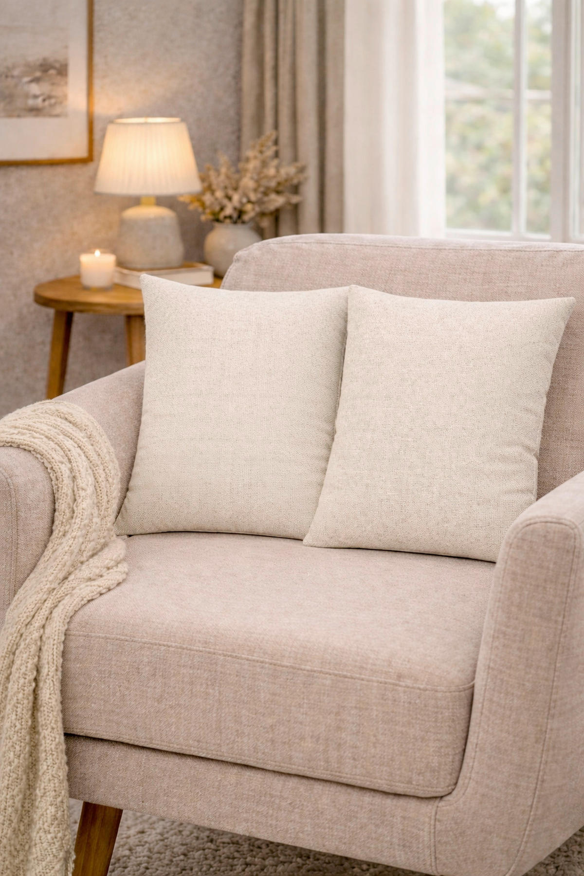 KISSENHÜLLEN-SET LUCIO 40/40 cm  - Beige, Basics, Textil (40/40cm)