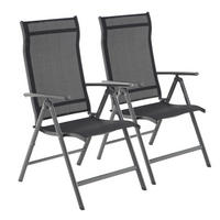 GARTENKLAPPSESSEL-SET Aluminium Schwarz  - Schwarz, Basics, Textil/Metall (70/106/56cm) - Modante