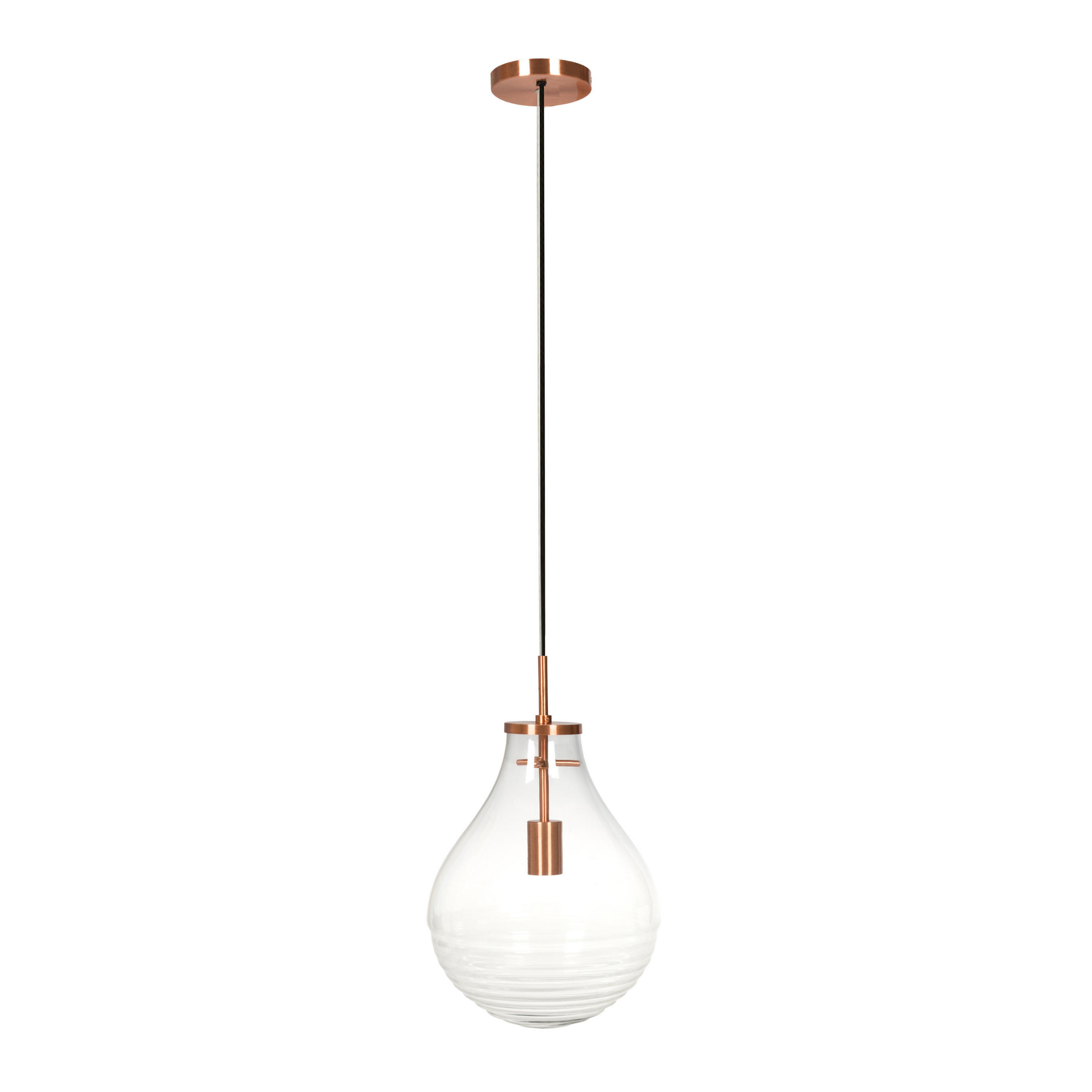 HÄNGELEUCHTE  37,7/50/37,7 cm   - Transparent/Kupferfarben, Trend, Glas (37,7/50/37,7cm) - Kayoom