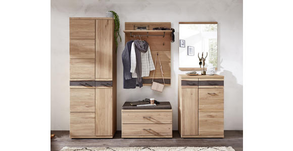 GARDEROBE Eichefarben - Eichefarben, Basics, Glas/Holz (256/202/39cm) - Linea Natura