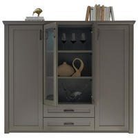 HIGHBOARD 177/150/43 cm Creme, Graphitfarben, Weiß, Eiche Bianco  177/150/43 cm  - Eiche Bianco/Messingfarben, LIFESTYLE, Glas/Holz (177/150/43cm) - Landscape