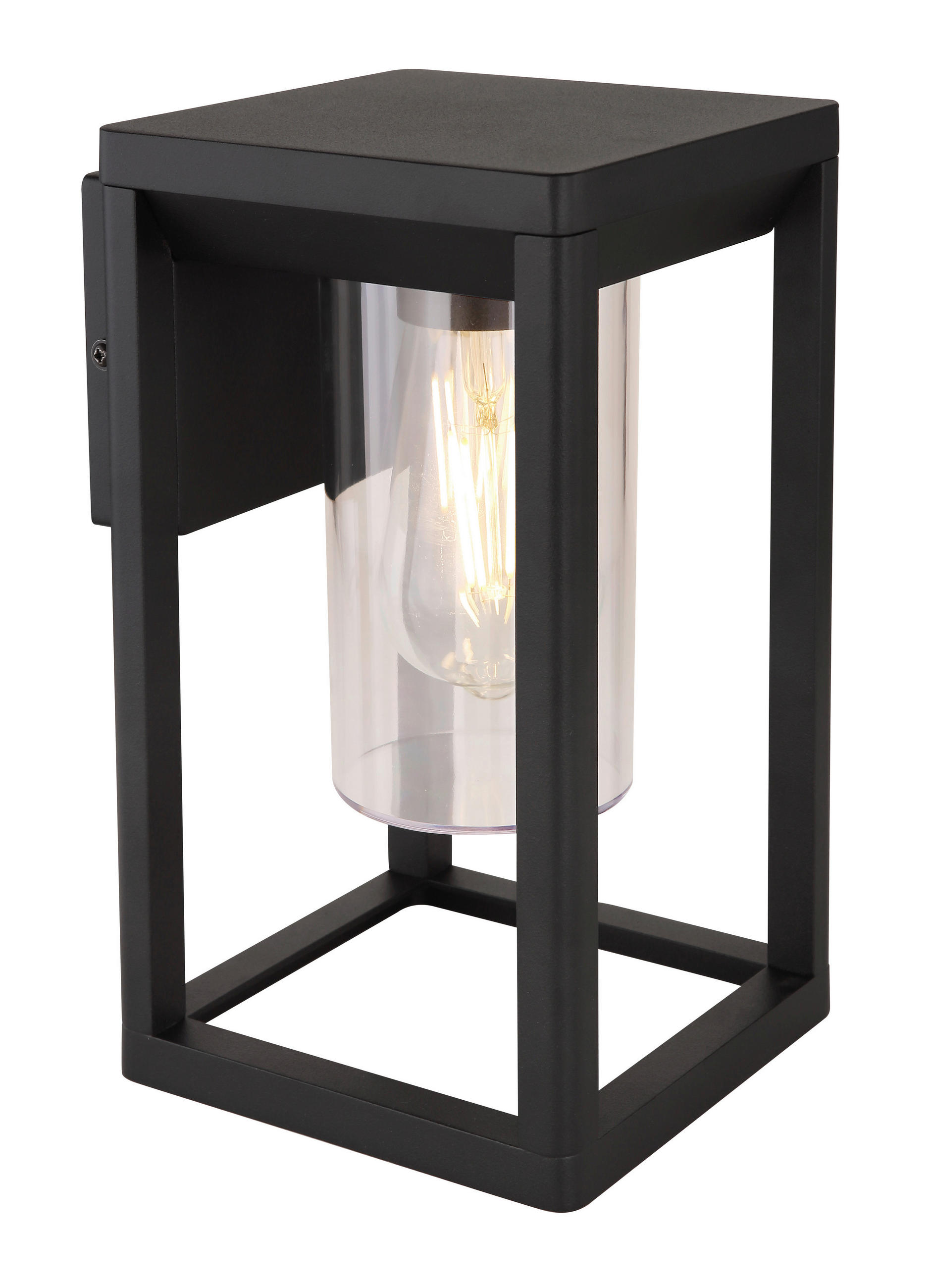 AUßENWANDLEUCHTE Candela 15/27 cm   - Klar/Schwarz, Basics, Kunststoff/Metall (15/27cm) - Globo