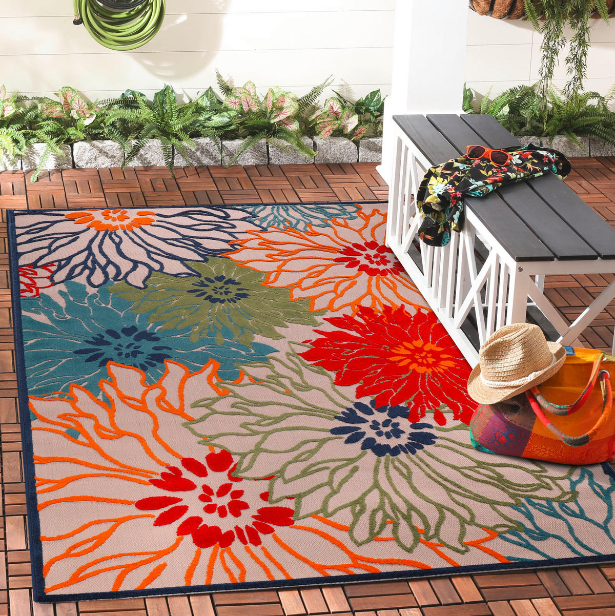 TEPIH ZA UNUTAR./VANJ. UPORAB 240/330 cm   crvena  Floral  - crvena, Lifestyle, tekstil/plastika (240/330cm)