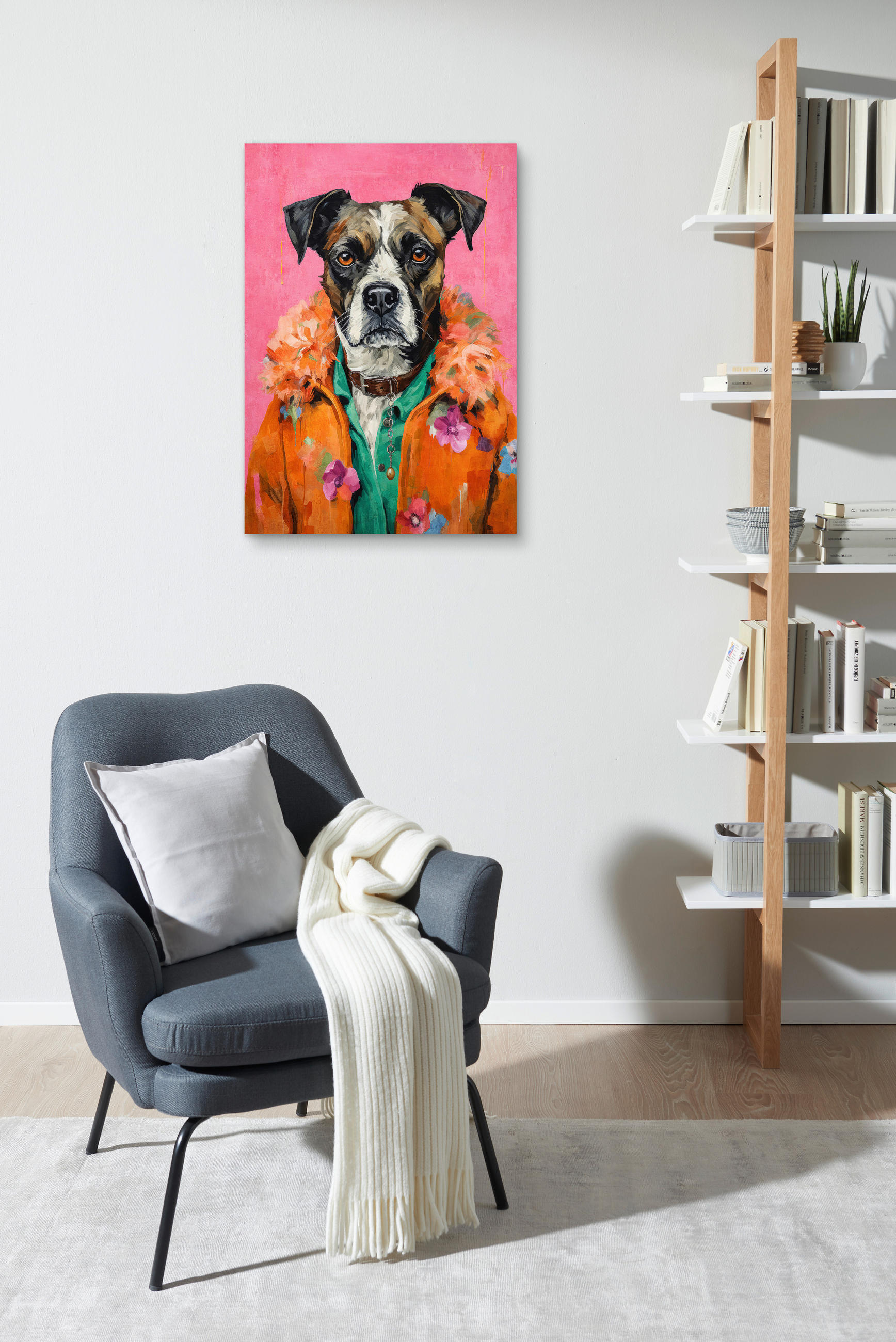 TIŠTĚNÉ OBRAZY NA PLÁTNĚ, zvířata, 70/100 cm  - vícebarevná, Basics, dřevo/textil (70/100cm) - Monee