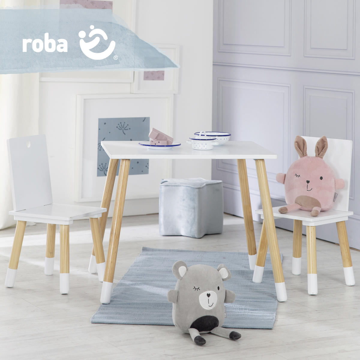 KINDERSITZGRUPPE roba Naturfarben, Weiß  - Naturfarben/Weiß, Basics, Holz/Holzwerkstoff - Roba