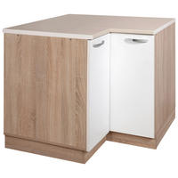 KOTNA SPODNJA OMARICA - bela/barve aluminija, Design, kovina/leseni material (87/83/55cm) - Boxxx