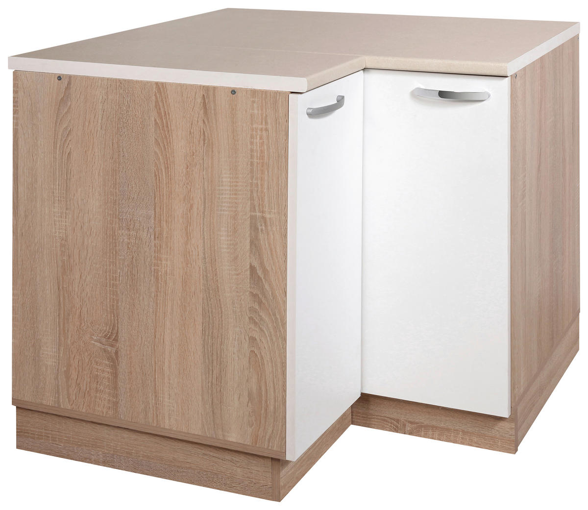 KOTNA SPODNJA OMARICA - bela/barve aluminija, Design, kovina/leseni material (87/83/55cm) - Boxxx