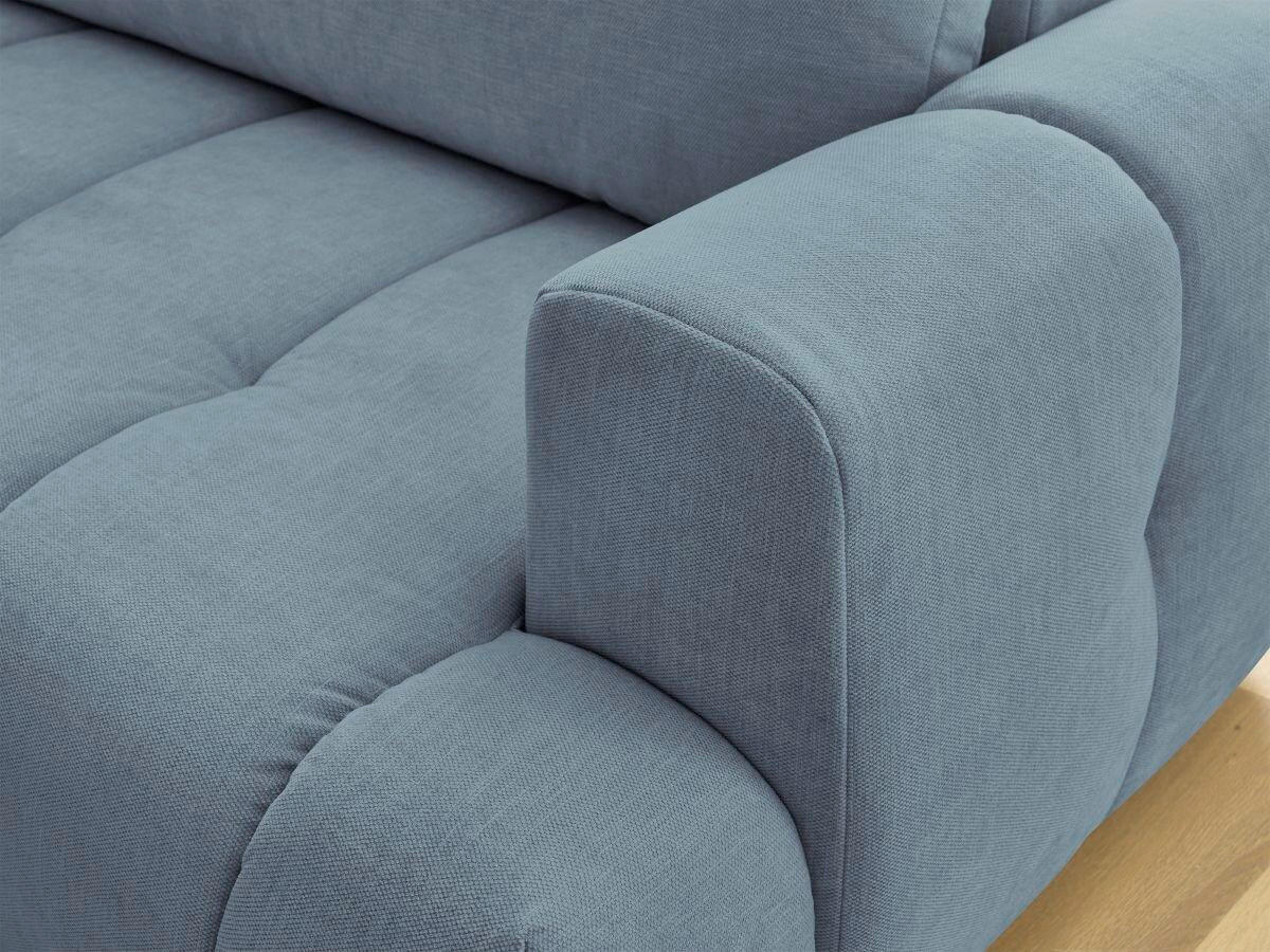 ECKSCHLAFSOFA FUJI Leinenoptik Hellblau  inkl.  - Schwarz/Hellblau, MODERN, Kunststoff/Textil (204/282cm)