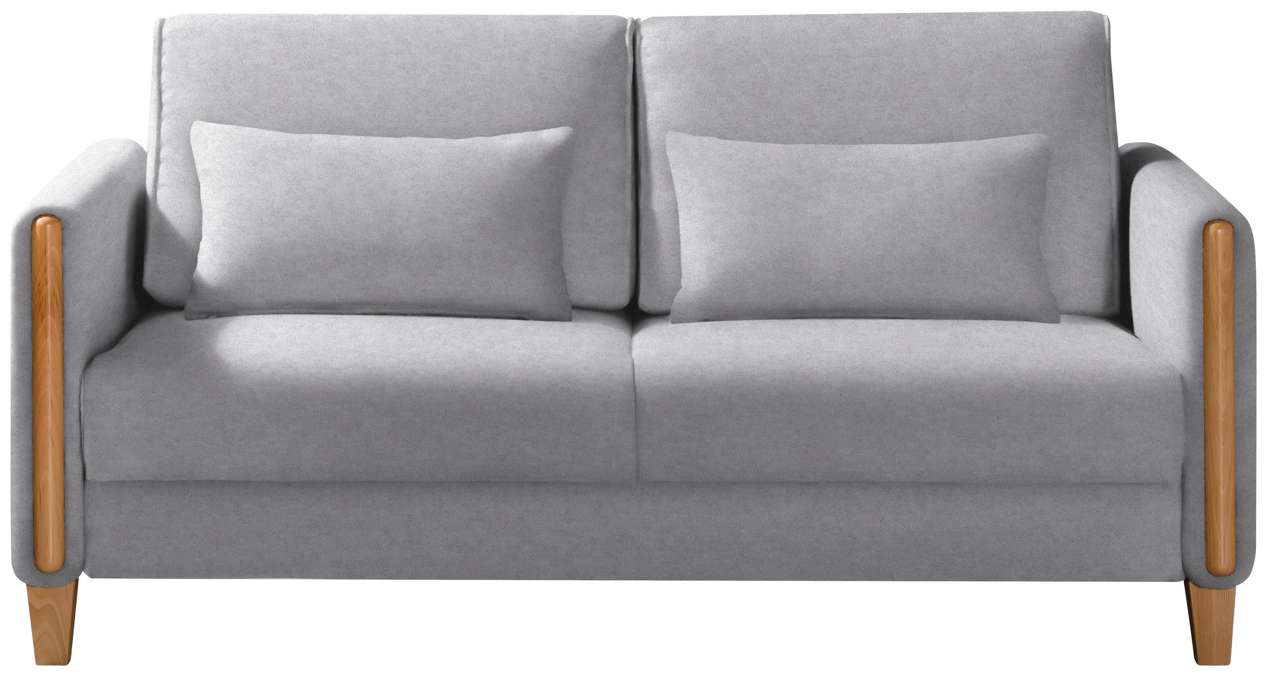 SCHLAFSOFA in Flachgewebe Buchefarben, Hellgrau  - Buchefarben/Hellgrau, Design, Holz/Textil (174/88/104cm) - Niels Andersson