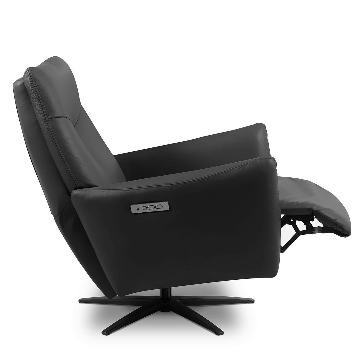RELAXSESSEL Leder Schwarz  - Schwarz, Design, Leder/Metall (76/107/88cm) - Livetastic