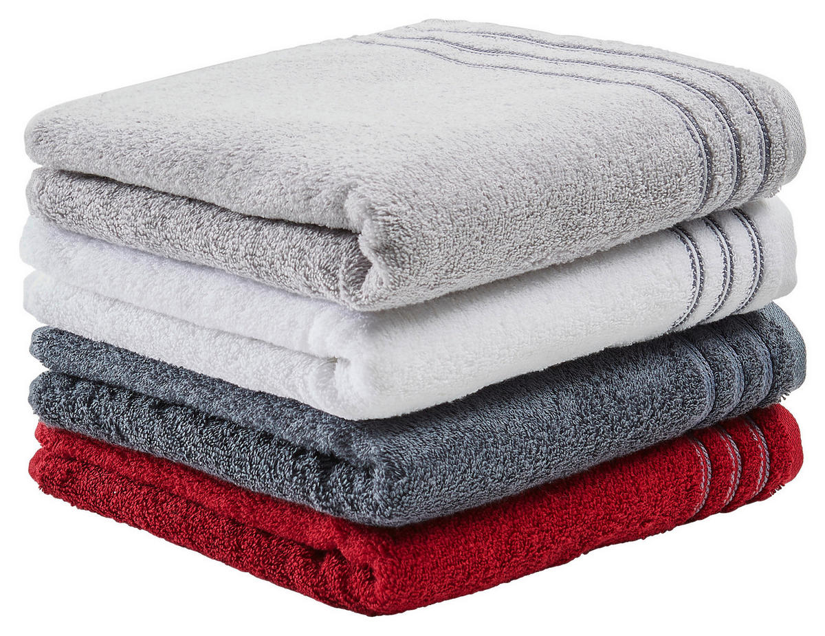 HANDTUCH 50/100 cm Grossetto Weiß  - Weiß, Basics, Textil (50/100cm) - Vossen
