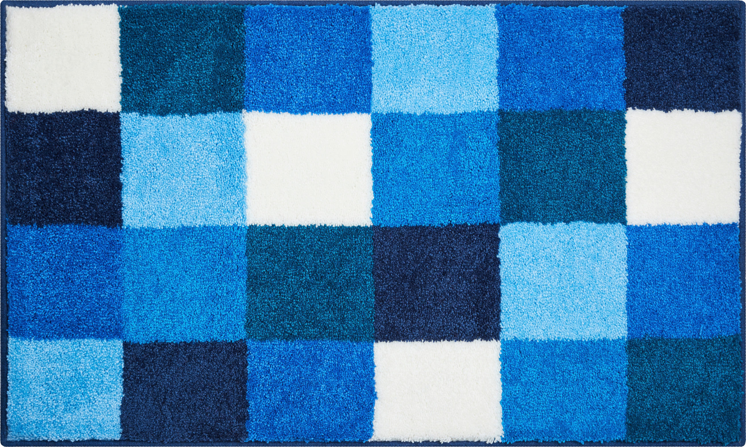 Grund Badteppich Bona Blau, Weiß 60x100 cm