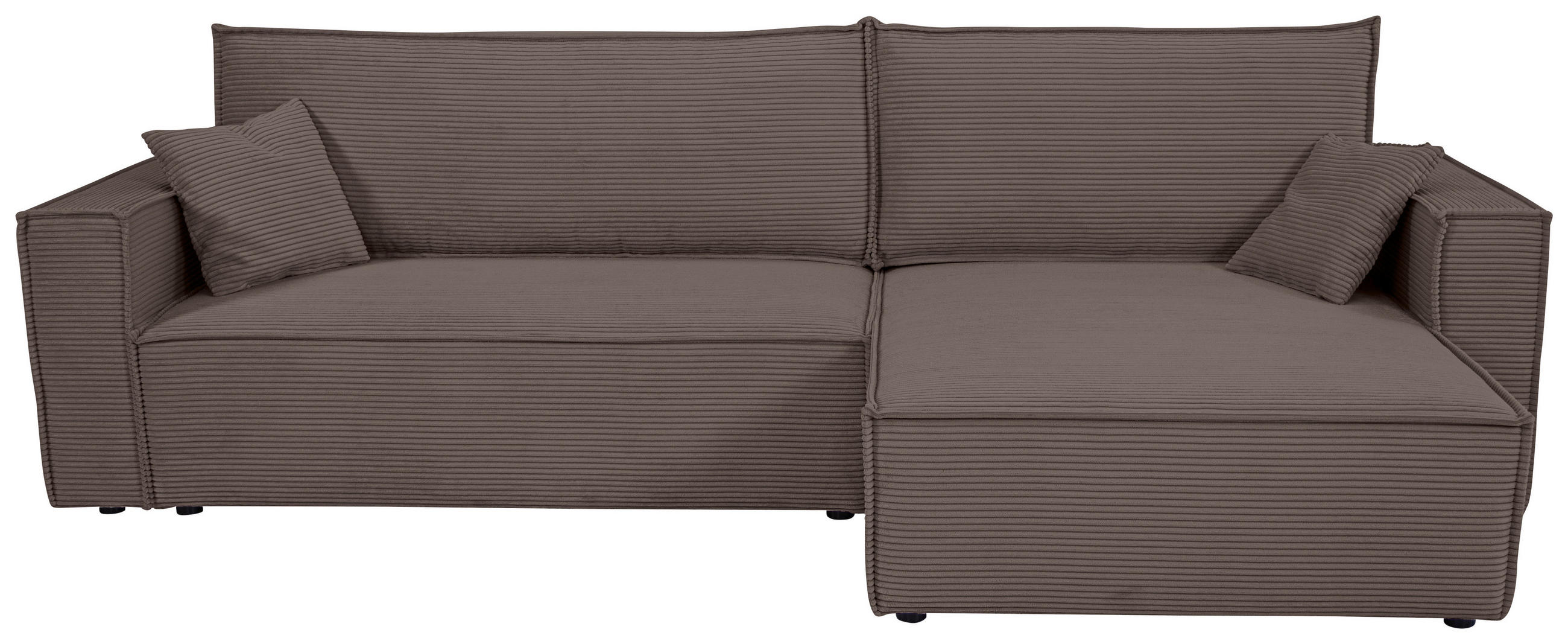 ECKSOFA Mokka Cord  - Schwarz/Mokka, Design, Textil (267/141cm) - Xora