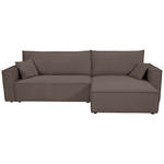 ECKSOFA inkl. Funktionen Mokka Cord  - Schwarz/Mokka, Design, Textil (267/141cm) - Xora