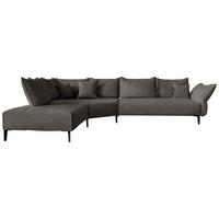 ECKSOFA  in Chenille, Flachgewebe Dunkelbraun  272/340 cm  - Dunkelbraun/Schwarz, MODERN, Textil/Metall (272/340cm) - W.Schillig