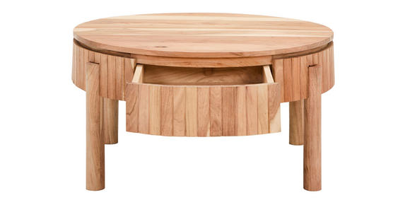 COUCHTISCH Akazie massiv, Sperrholz 80/80/40 cm rund Akaziefarben  - Akaziefarben, LIFESTYLE, Holz (80/80/40cm) - Landscape
