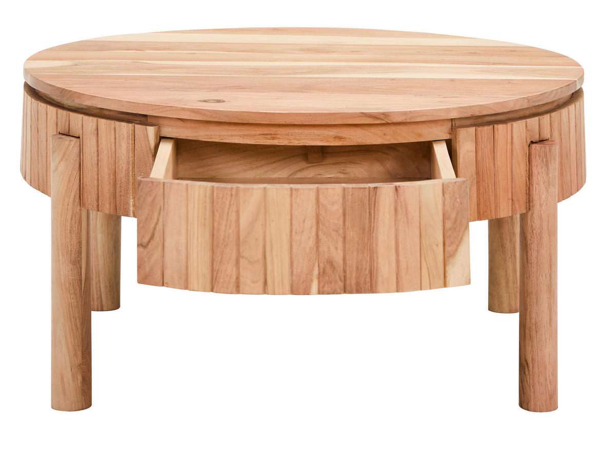 COUCHTISCH Akazie massiv, Sperrholz 80/80/40 cm rund Akaziefarben  - Akaziefarben, LIFESTYLE, Holz (80/80/40cm) - Landscape