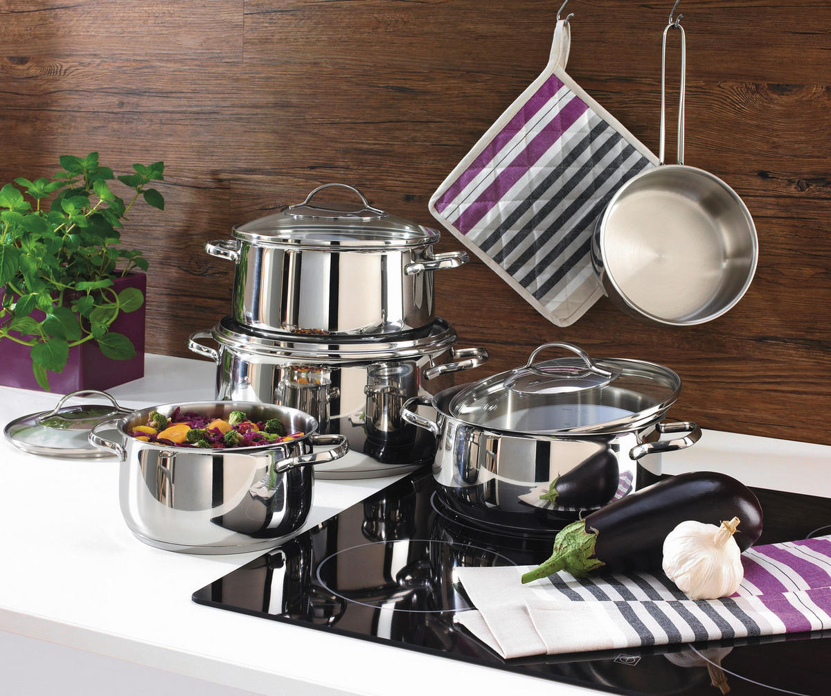 Kochtopfset TORRANO 5-teilig  - Basics, Glas/Metall - Kelomat