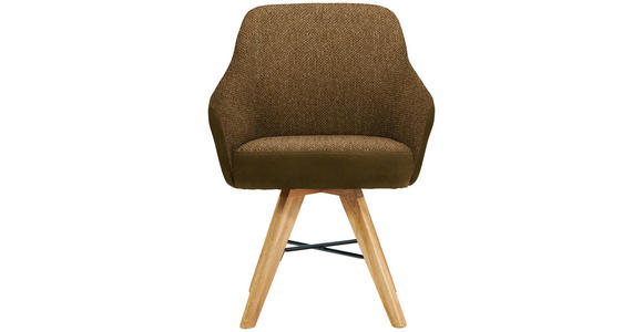 ARMLEHNSTUHL in Holz, Metall, Textil Eichefarben, Cognac  - Cognac/Eichefarben, KONVENTIONELL, Holz/Textil (64/86/60cm) - Voleo