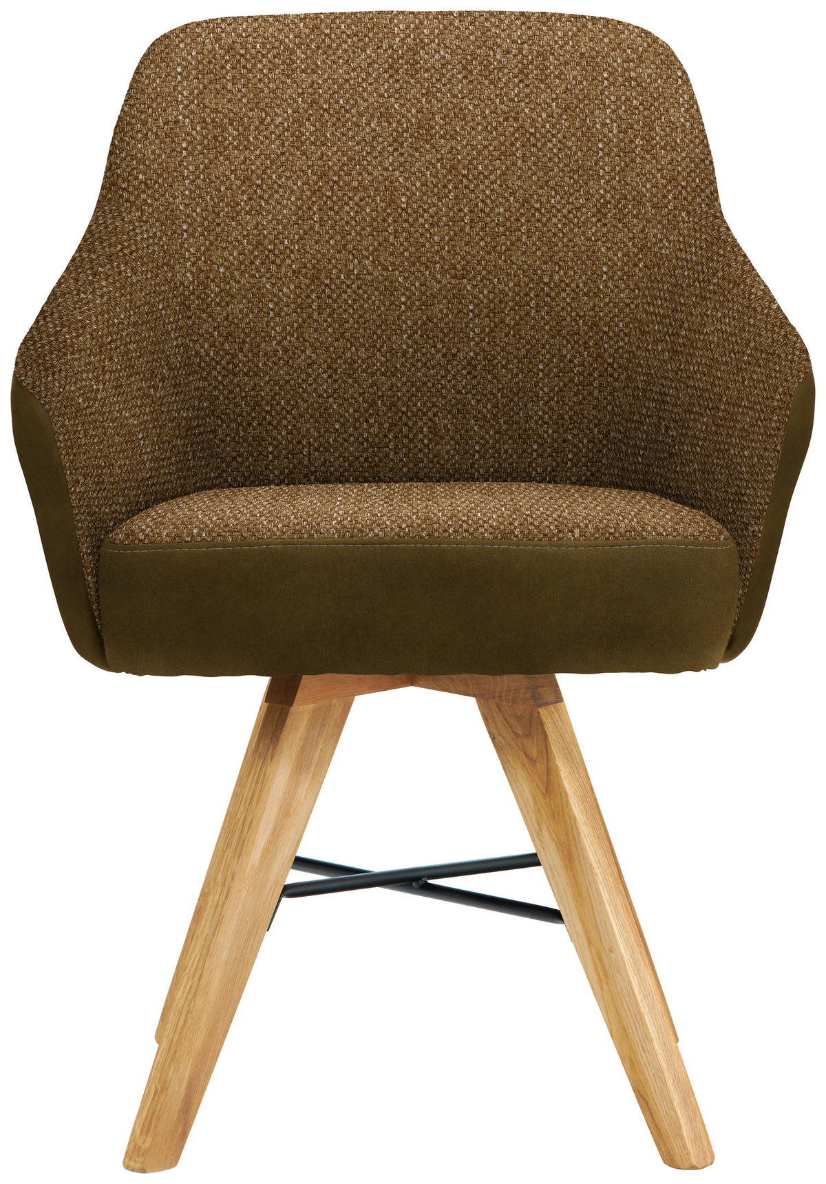 ARMLEHNSTUHL Stahl Webstoff  - Eichefarben/Cognac, Konventionell, Holz/Textil (64/86/60cm) - Voleo