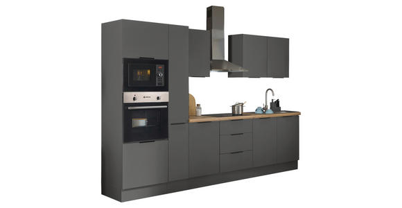 KÜCHENBLOCK   in Graphitfarben  - Schwarz/Graphitfarben, Basics, Holzwerkstoff/Metall (300/211/60cm) - Xora