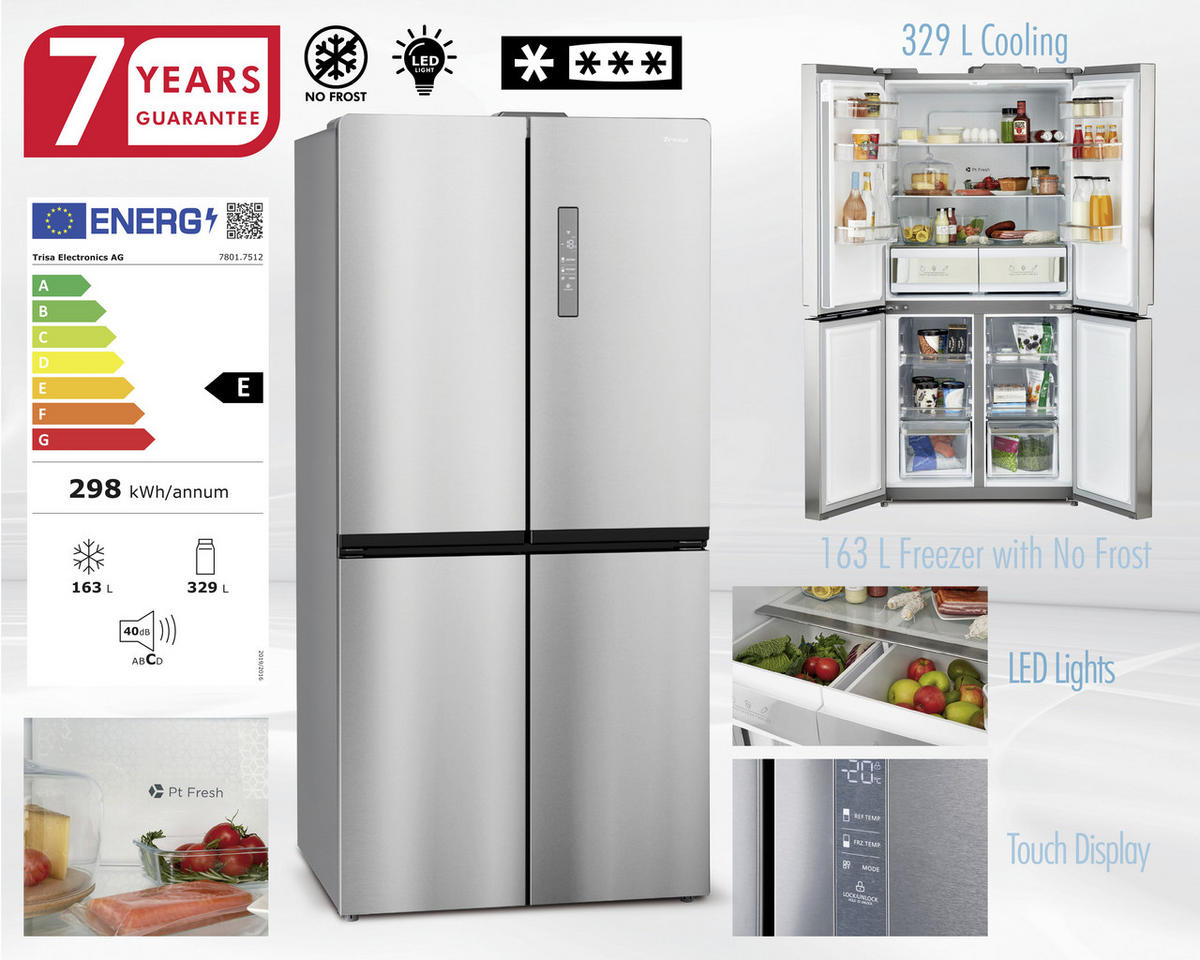 MULTI-DOOR 7801.7512  - Edelstahlfarben, KONVENTIONELL, Metall (75,5/83,3/180,8cm)