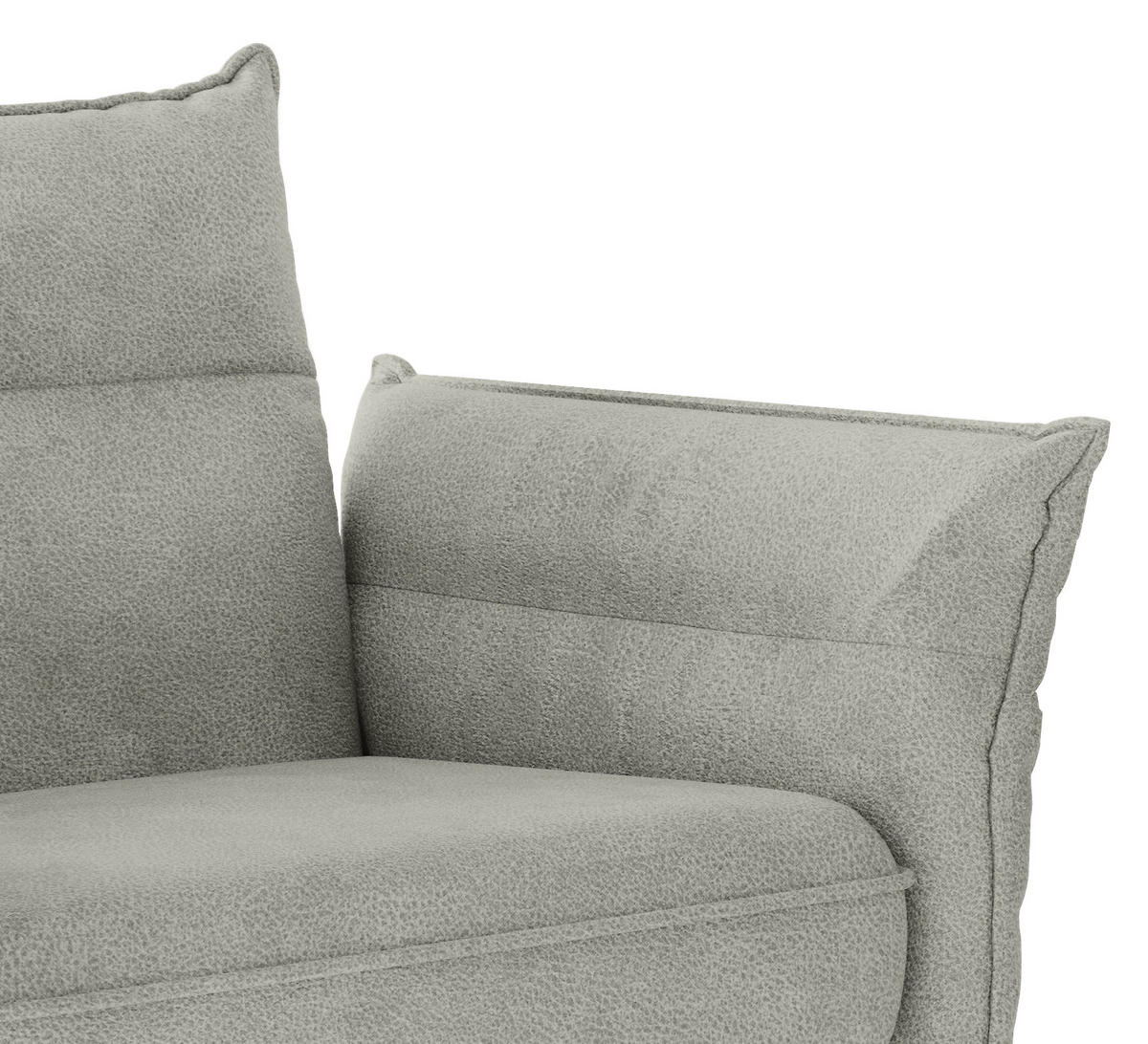 SITZGARNITUR Flachgewebe Hellgrau  - Edelstahlfarben/Hellgrau, Design, Textil/Metall (265/185cm) - Livetastic