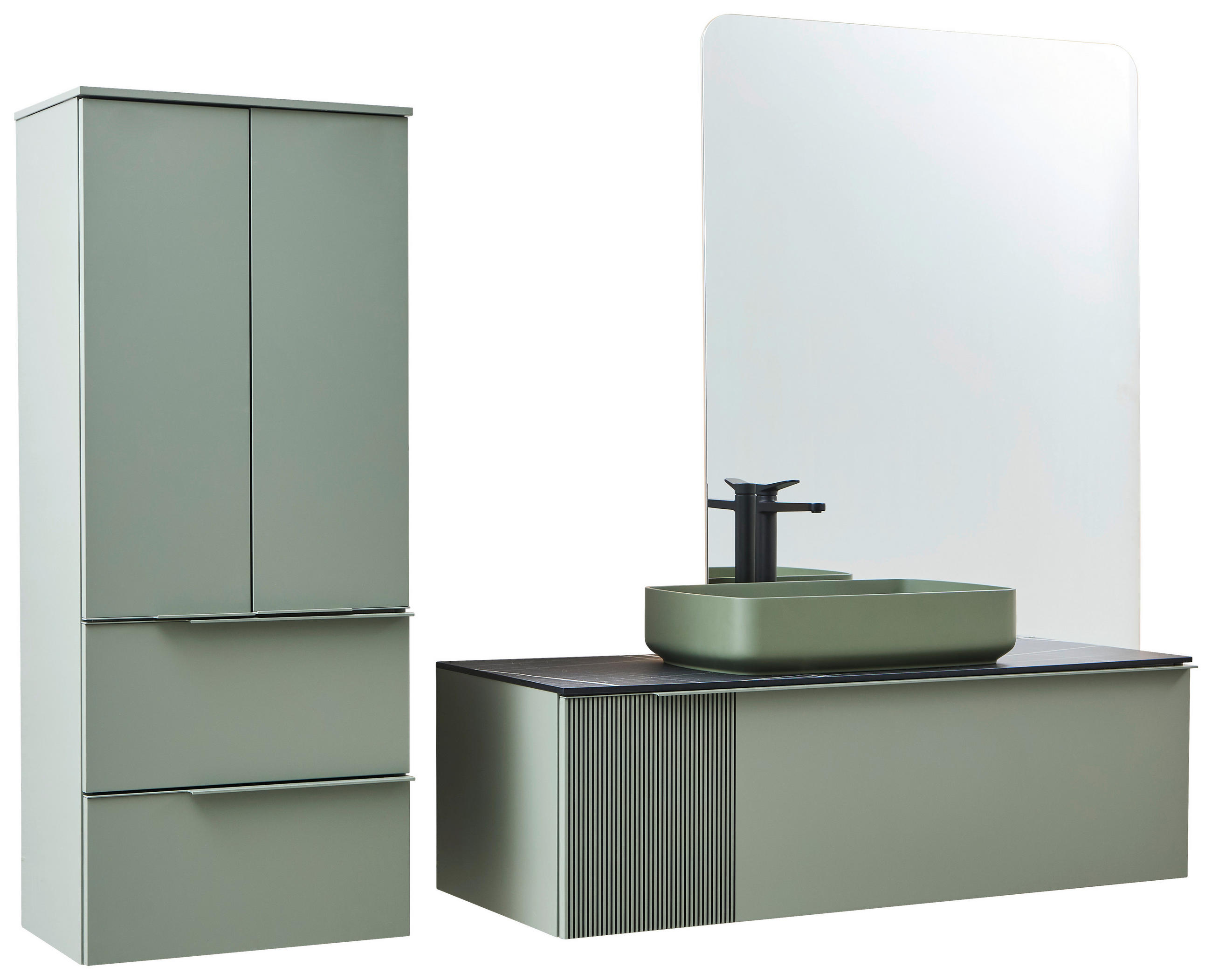 Thumbnail - Dieter Knoll Waschtischkombi Pollock Trame, Schwarz, Hellgrün, Metall, 1 Schublade(n) Schubladen, 120 cm, Made in Italy,...