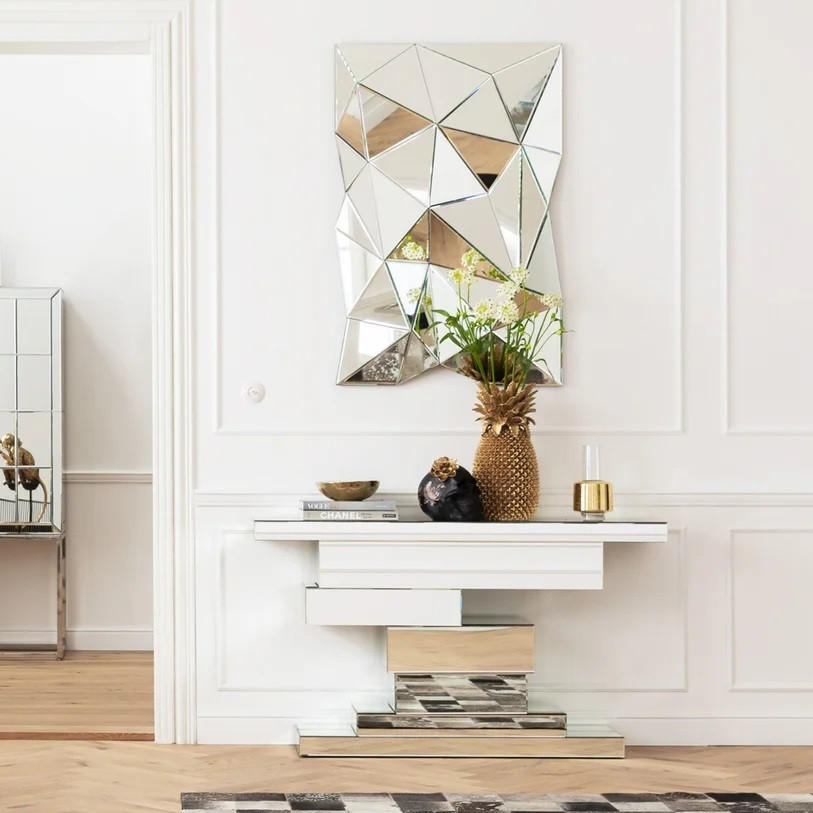 KONSOLENTISCH in Glas, Holzwerkstoff   140/80/30 cm  - Trend, Glas/Holzwerkstoff (140/80/30cm) - Kare-Design