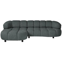 ECKSOFA Dunkelgrau Webstoff  - Dunkelgrau/Schwarz, Design, Holz/Textil (183/284cm) - Welnova