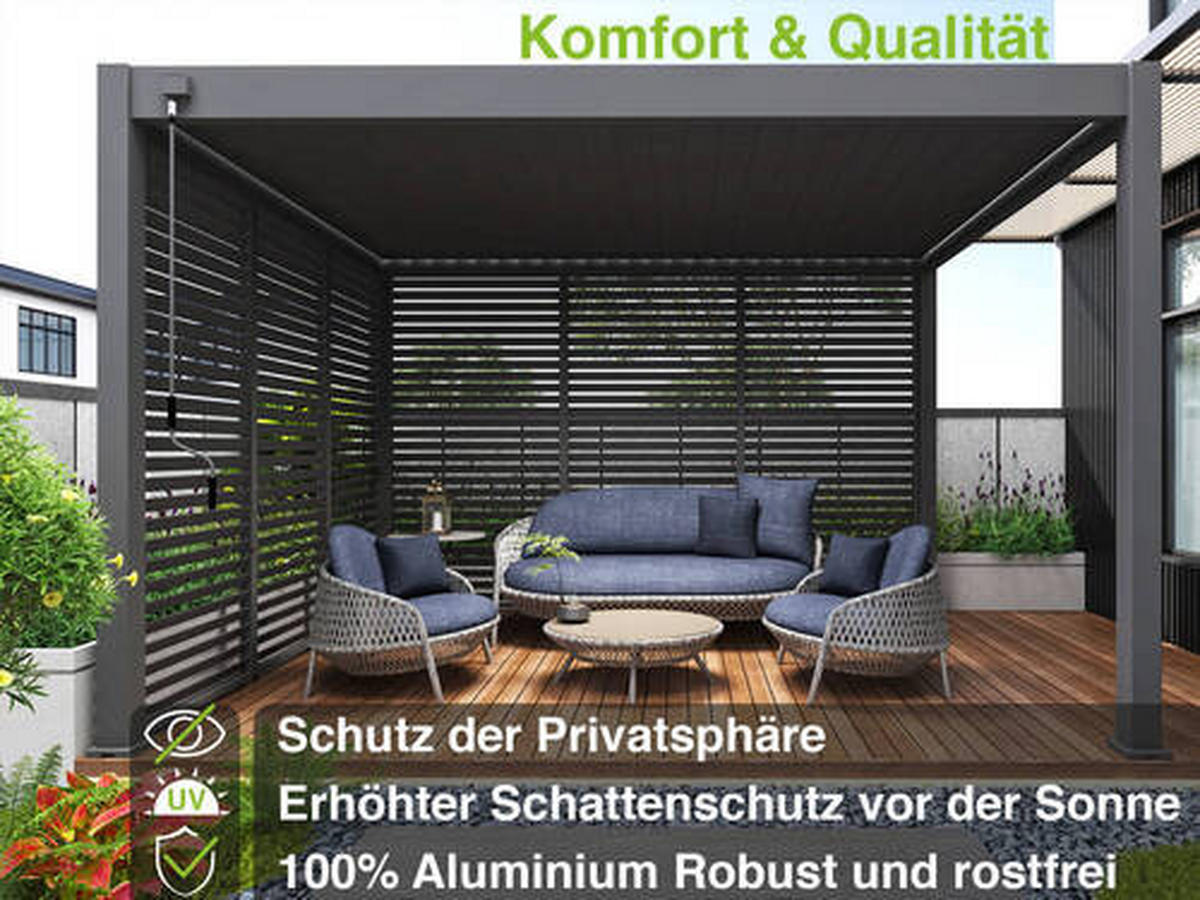 PERGOLA-SEITENTEIL 113/235/10 cm   - Anthrazit, Basics, Metall (113/235/10cm) - WEIDE