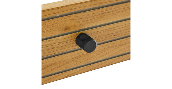 HAKENLEISTE in Schwarz, Eichefarben - Eichefarben/Schwarz, Design, Holzwerkstoff/Metall (80/9/1,5cm) - Carryhome