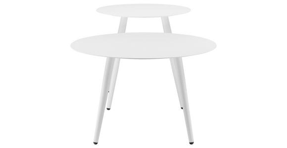 COUCHTISCHSET 45-60/45-60/38-45,5 cm rund Weiß - Weiß, Design, Metall (45-60/45-60/38-45,5cm) - Carryhome