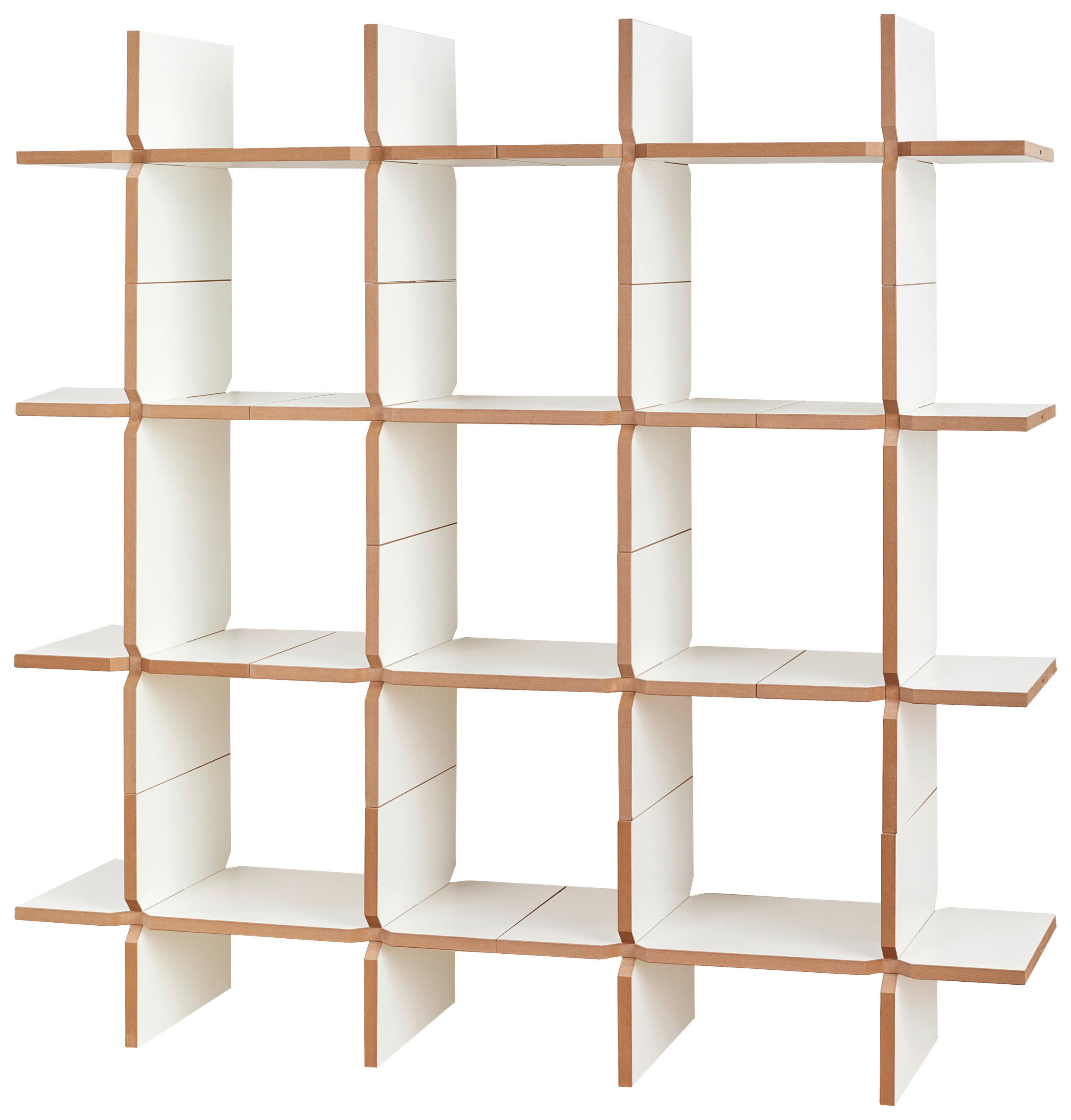 AKTENREGAL Buchefarben, Weiß  - Buchefarben/Weiß, MODERN, Holzwerkstoff (140/140/35cm) - Tojo