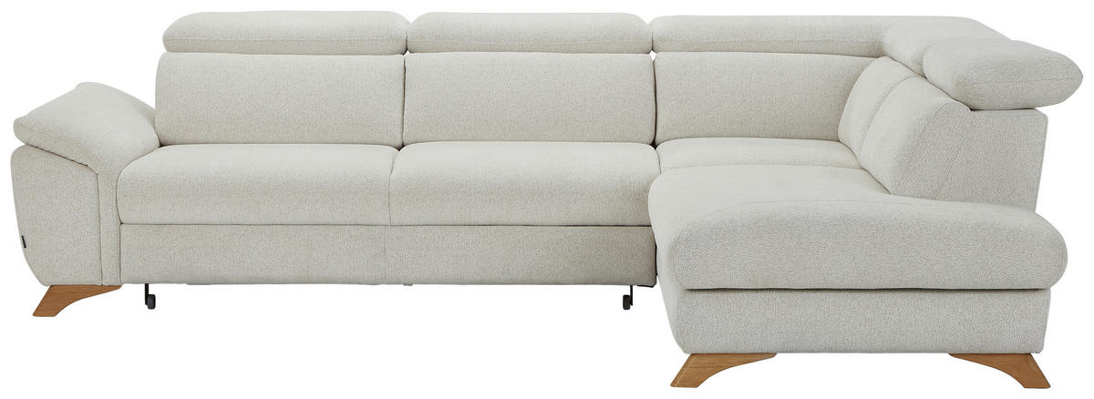 ECKSOFA Creme Chenille  - Eichefarben/Creme, MODERN, Holz/Textil (287/212cm) - Valnatura