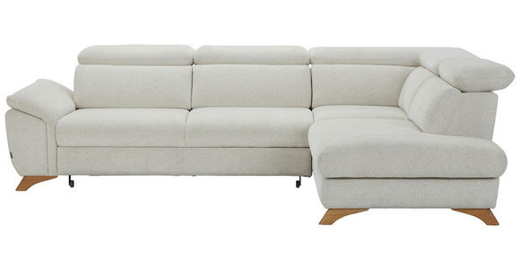 ECKSOFA in Chenille Creme  - Eichefarben/Creme, MODERN, Holz/Textil (287/212cm) - Valnatura