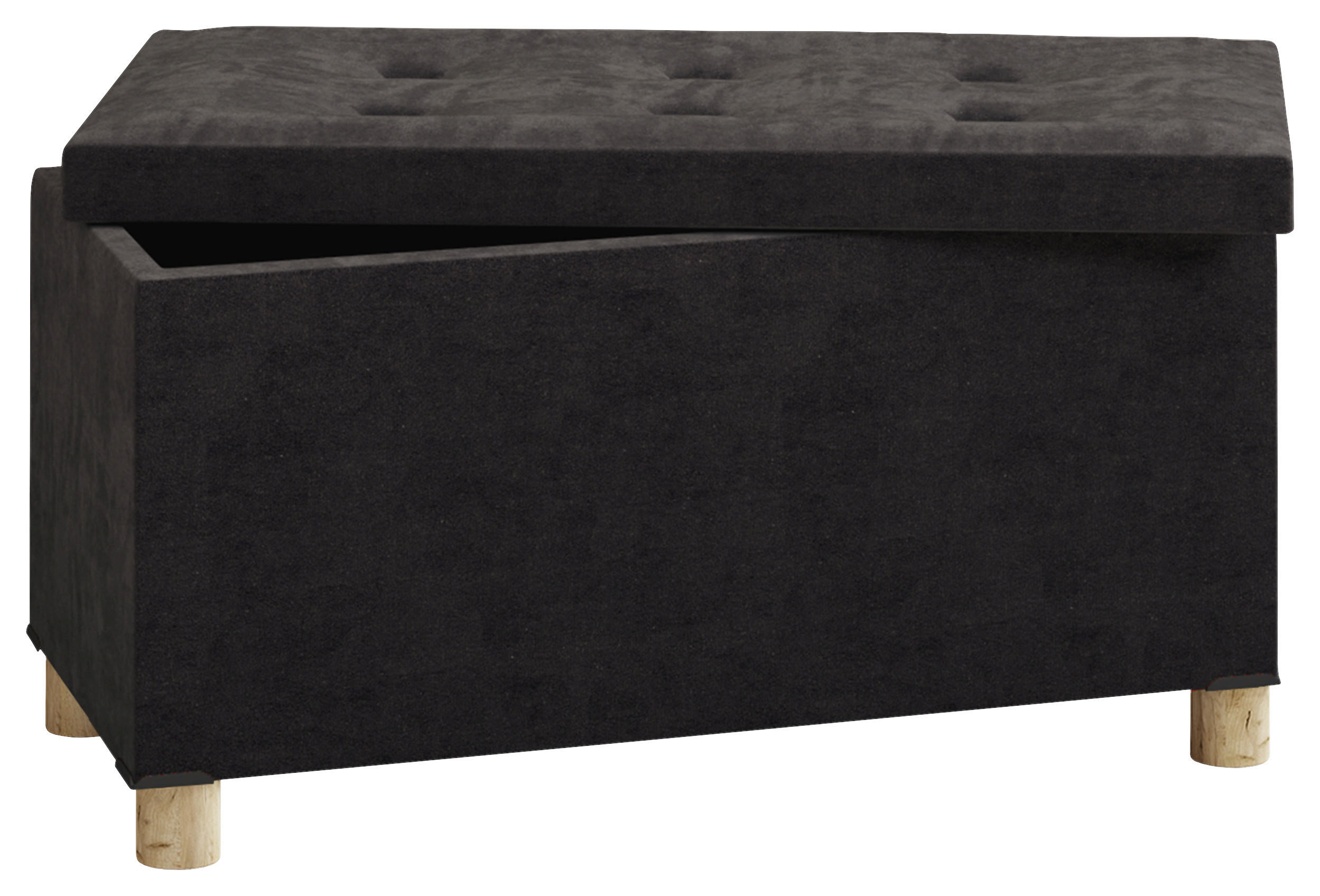 BÄNK MED FÖRVARING i 76/40/38 cm  - brun/antracit, Modern, trämaterial/textil (76/40/38cm) - MID.YOU