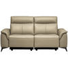 3-SITZER-SOFA  in Echtleder Ecru   - Ecru/Schwarz, Design, Leder/Metall (207/107/98cm) - Belluti