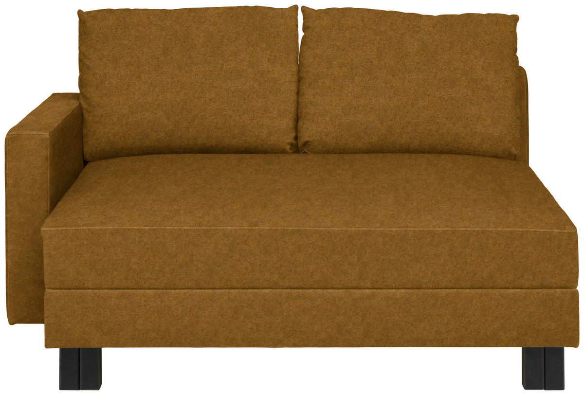 LIEGE  in Velours Messingfarben  - Eiche dunkel/Messingfarben, MODERN, Holz/Textil (137/72/155cm) - Joka