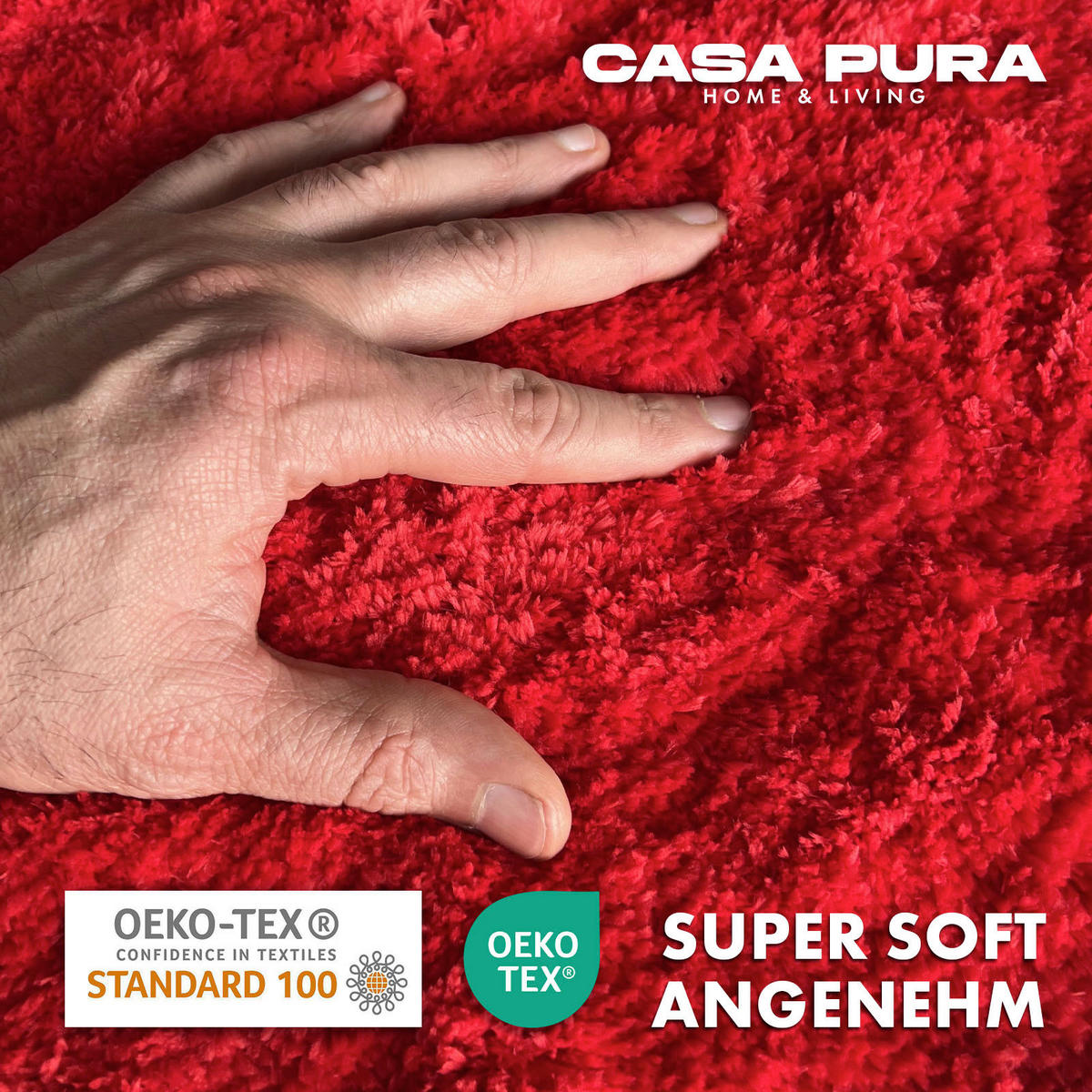 BADEMATTE SKY Rot 60/100 cm  - Rot, Basics, Kunststoff/Textil (60/100cm) - Floordirekt