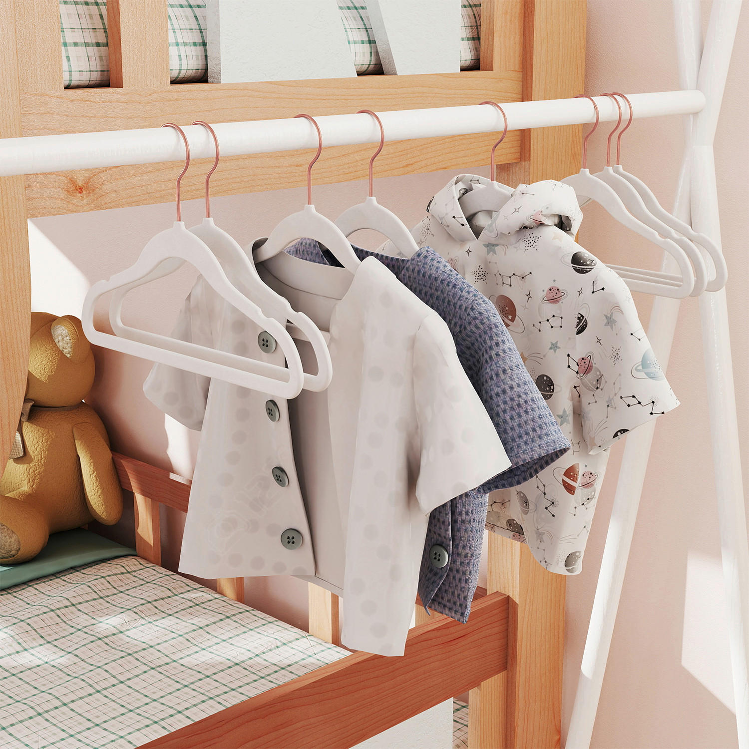 KINDERKLEIDERBÜGELSET 30 cm Metall, Kunststoff  - Weiß, Basics, Kunststoff/Metall (30cm)