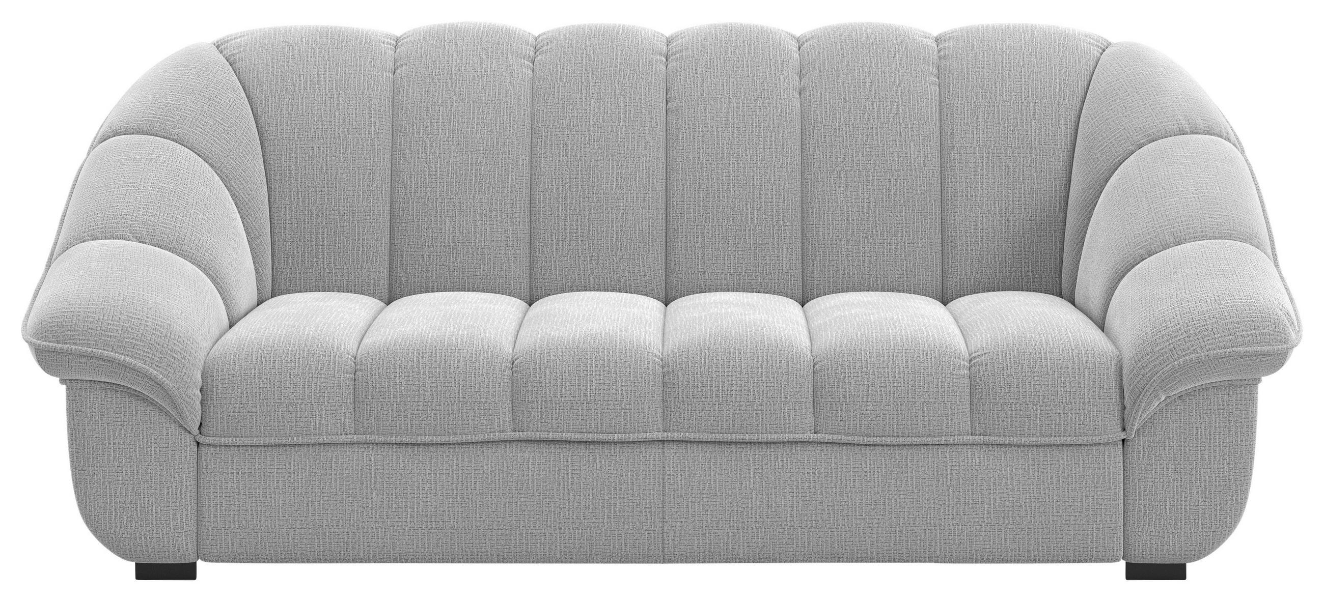 3-SITZER-SOFA Chenille Hellgrau  - Hellgrau/Schwarz, KONVENTIONELL, Kunststoff/Textil (215/88/104cm) - Welnova