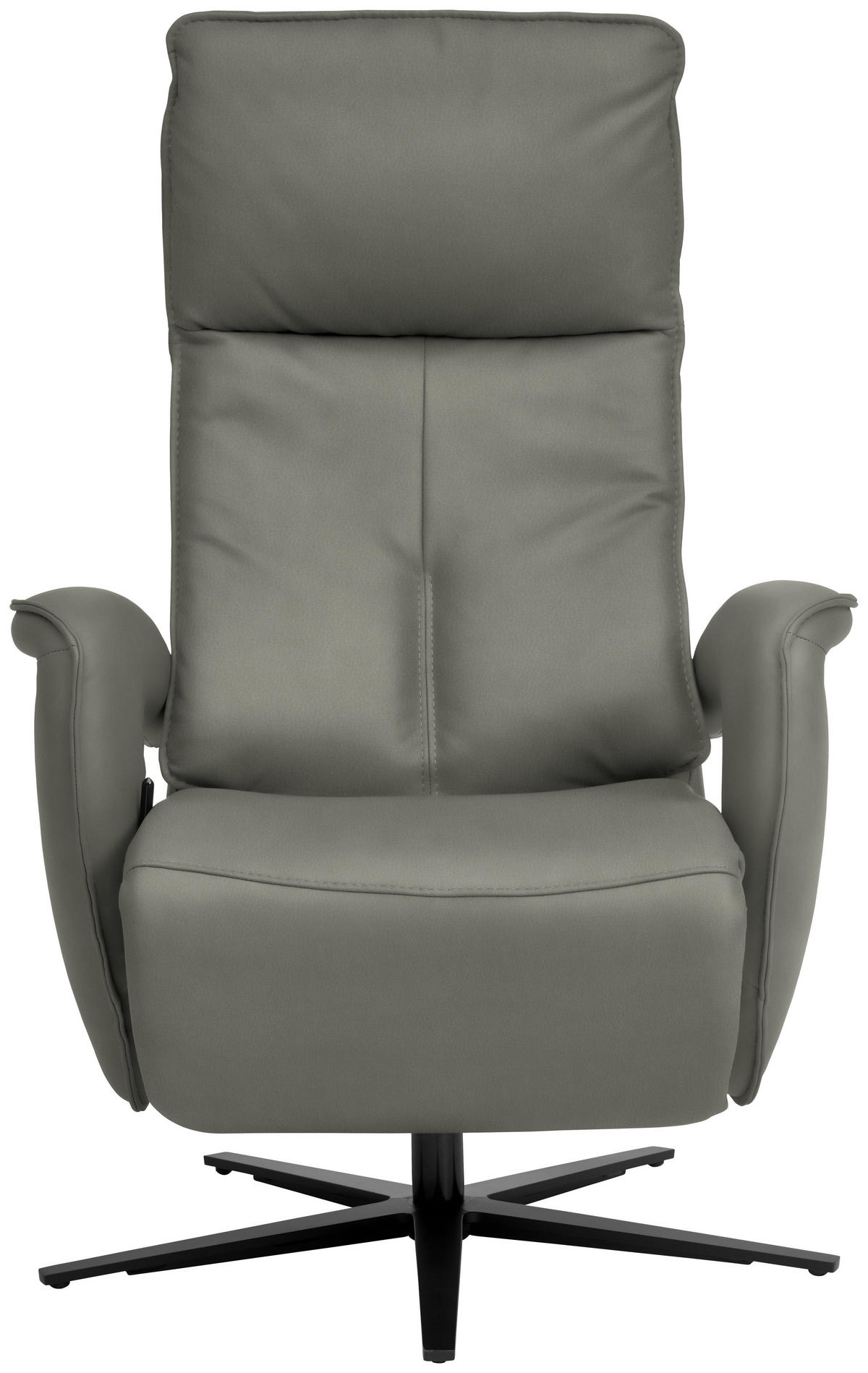RELAXSESSEL in Leder Grau  - Schwarz/Grau, Design, Leder/Metall (77/119/87cm) - Valdera
