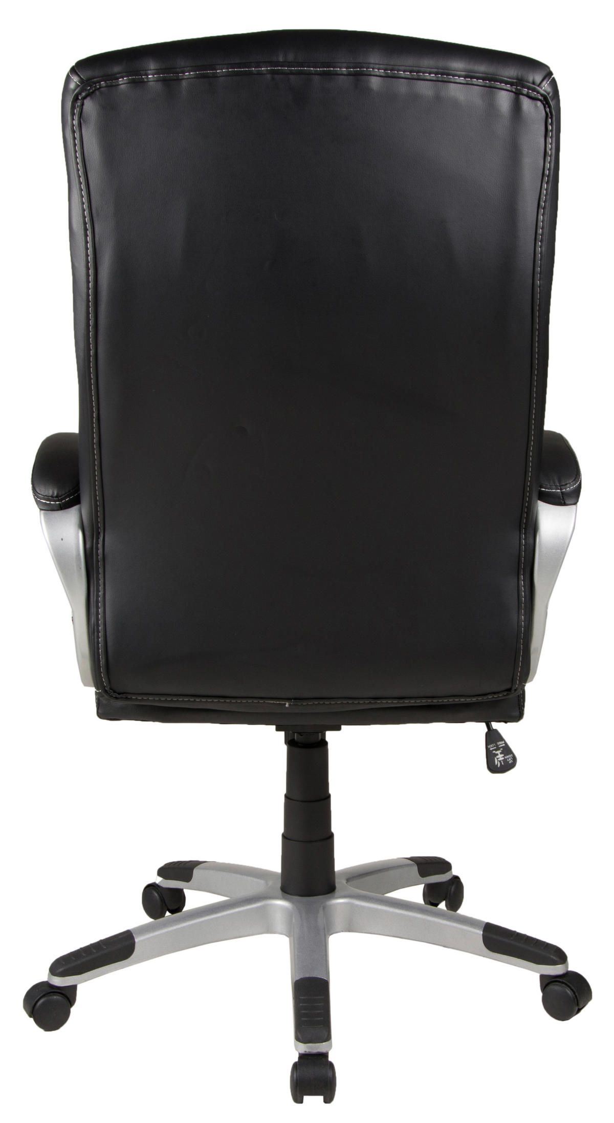 CHEFSESSEL Lederlook Schwarz  - Silberfarben/Schwarz, KONVENTIONELL, Kunststoff/Textil (65/114-122/65cm) - Boxxx