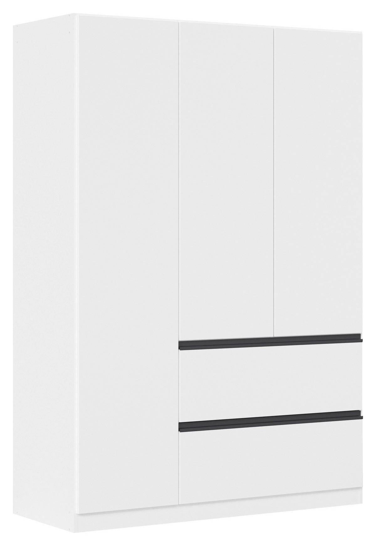 DREHTÜRENSCHRANK in Weiss  - Weiss/Grau, Modern, Holzwerkstoff (136/197/54cm) - Rauch Möbel