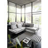 ECKSOFA Hellgrau Flachgewebe  - Hellgrau/Schwarz, Design, Textil/Metall (253-363/212-253cm) - Dieter Knoll