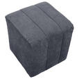 HOCKER in Textil Dunkelgrau  - Dunkelgrau/Schwarz, Design, Kunststoff/Textil (43/50/43cm) - Novel